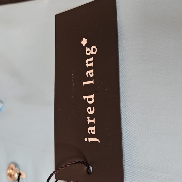 NWT Jared Lang Men's Teal Blue Dress Shirt with Silver Buttons & Paisley Accents - Picture 6 of 8